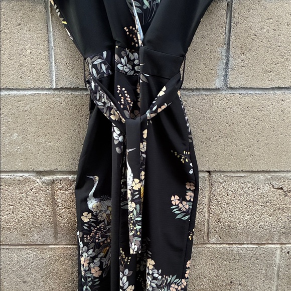 Zara Black Floral & Crane Jumpsuit - Picture 4 of 8